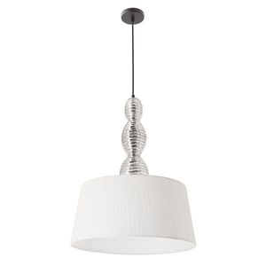 Závesná lampa RAKLI strieborná E27 1x60W s bielym tienidlom, moderná do obývačky, spálne, kuchyne, jedálne, stropné osvetlenie vyobraziť