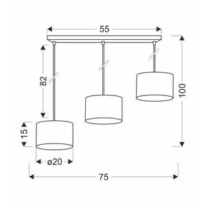 Závesná lampa PANDY čierna 3x40W E27 tienidlo čierne+zlaté vyobraziť