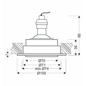 UM-10 WH GU10 10W stropné svietidlo, sklopné, zapustené, biele vyobraziť