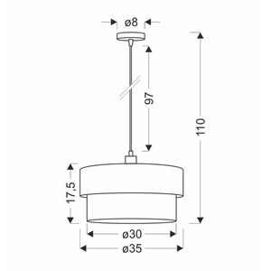 Závesná lampa ERNA saténová 1x60W E27 čierna so zlatým tienidlom vyobraziť