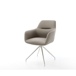 Jedálenská stolička Pejo-Flex pravá koža tmavobéžová krížová podstava vyobraziť