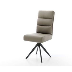 Jedálenská stolička Pela-Flex pravá koža tmavobéžová krížová podstava vyobraziť