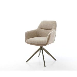 Otočná jedálenská stolička Pejo-Flex zmiešané materiály tmavobéžová vyobraziť