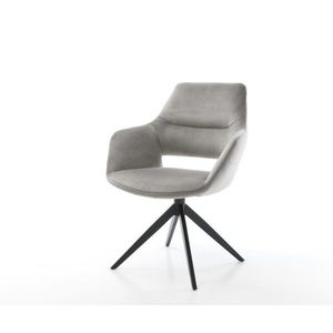 Jedálenská stolička Yago-Flex s opierkami zamat sivá krížová podstava vyobraziť