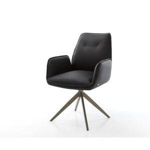 Jedálenská stolička Zoa-Flex pravá koža čierna krížová podstava široká vyobraziť