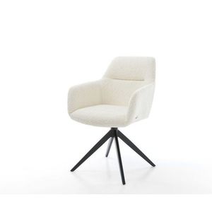 Otočná jedálenská stolička Pejo-Flex bouclé biela krížová podstava vyobraziť