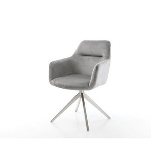 Otočná jedálenská stolička Pejo-Flex zamat sivá krížová podstava vyobraziť