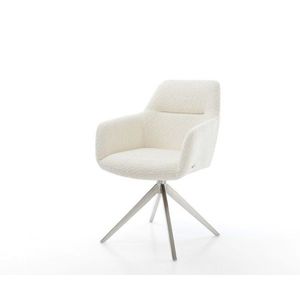 Otočná jedálenská stolička Pejo-Flex bouclé biela krížová podstava vyobraziť