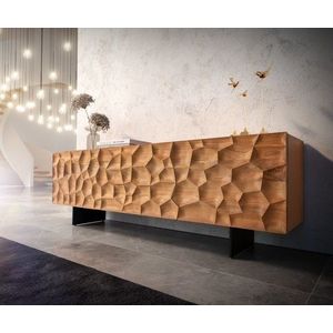 TV stolík Solu 175 cm akácia prírodná 2 dvierka 2 zásuvky vyobraziť