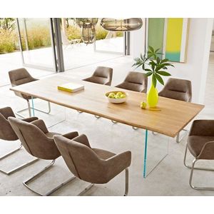 Jedálenský stôl Edge 260x100x2, 5-3 dub prírodný sklo Live-Edge vyobraziť