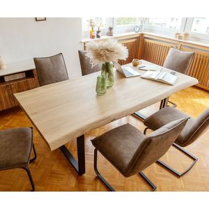 Jedálenský stôl Edge 200x100 dub prírodný podstava čierna Live-Edge vyobraziť