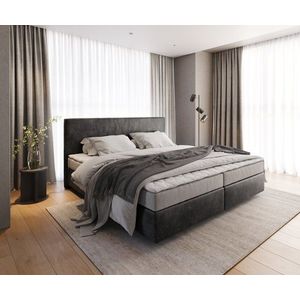 Boxspring posteľ Dream-Well mikrovlákno antracitová vintage 200x200 cm vyobraziť
