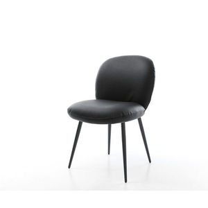 Jedálenská stolička Nube-Flex pravá koža čierna 4-nohá zúžená čierna vyobraziť