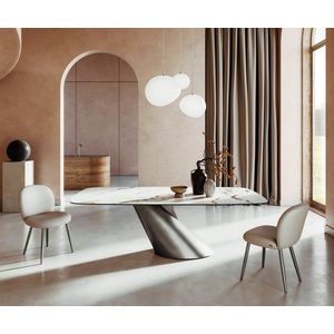 Jedálenský stôl Edge Boot 240x120 Keramický stôl Calacatta Luxe bielo vyobraziť