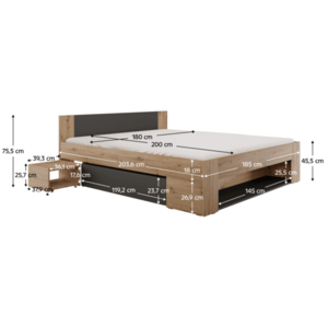 Posteľ s úložným priestorom UNIS Tempo Kondela vyobraziť