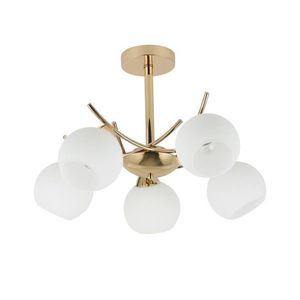 Závesná lampa AMOS Gold 5x40W E27 biele tienidlo vyobraziť