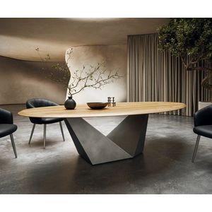 Oválny jedálenský stôl Edge 280x130x2, 5 Prírodná dubová podnož Prisma vyobraziť