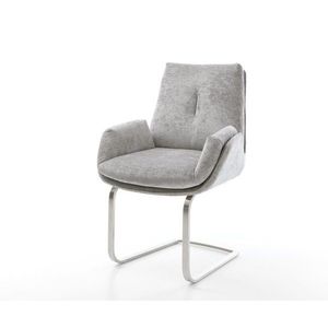 Jedálenská stolička Clea-Flex šenil strieborná sivá konzolová podnož vyobraziť