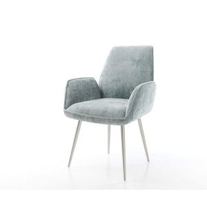 Jedálenská stolička Zoa-Flex šenilová pastelovo modrá podnož zúžená vyobraziť