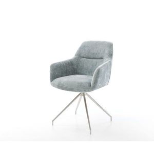 Jedálenská stolička Pejo-Flex šenilová pastelová modrá krížová podnož vyobraziť