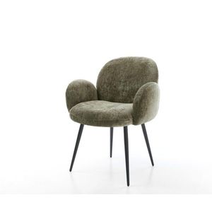 Jedálenská stolička Nube-Flex s podrúčkami šenilový olivový podstavec vyobraziť