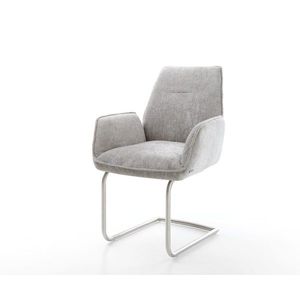 Jedálenská stolička Zoa-Flex šenil strieborno-sivá konzolová podnož vyobraziť