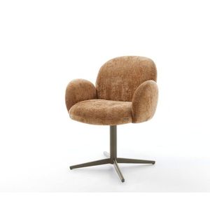 Nube-Flex jedálenská stolička s podrúčkami šenilová hrdzavá titánová vyobraziť