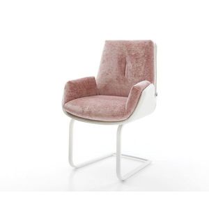 Jedálenská stolička Clea-Flex mix materiálov pravá koža biela ružová vyobraziť