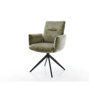 Jova-Flex jedálenská stolička s podrúčkami šenilová olivová krížová vyobraziť