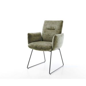 Jova-Flex jedálenská stolička s podrúčkami šenilová olivová tenká vyobraziť