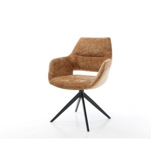 Yago-Flex jedálenská stolička s podrúčkami šenilová hrdzavá krížová vyobraziť