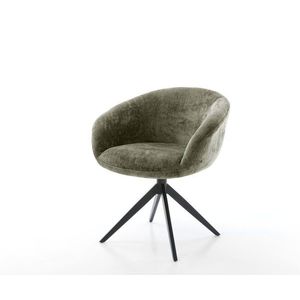 Vinka-Flex jedálenská stolička s podrúčkami šenilová olivová krížová vyobraziť