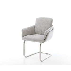 Luan-Flex jedálenská stolička s podrúčkami šenil strieborná sivá vyobraziť