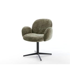 Nube-Flex jedálenská stolička s podrúčkami šenilová olivová čierna vyobraziť