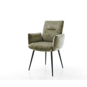 Jedálenská stolička Jova-Flex s podrúčkami šenilový olivový podstavec vyobraziť