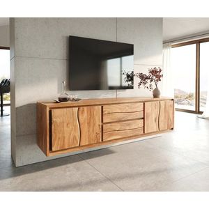 TV stolík Live-Edge 200 cm akácia prírodná 4 dvierka 2 zásuvky vyobraziť