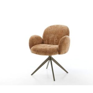 Nube-Flex jedálenská stolička s podrúčkami šenilová hrdzavá krížová vyobraziť