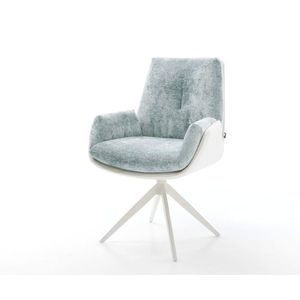 Jedálenská stolička Clea-Flex mix materiálov pravá koža biela vyobraziť