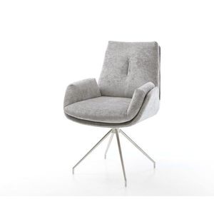 Jedálenská stolička Abelia-Flex s podrúčkami bouclé biela podnož tenká vyobraziť