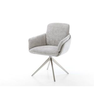 Luan-Flex jedálenská stolička s podrúčkami šenil striebornosivá vyobraziť