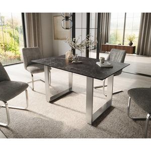 Jedálenský stôl Edge 140x90 keramický Laminam®Nero Greco antracitový vyobraziť