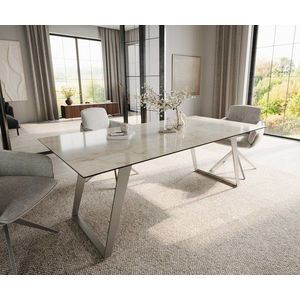 Jedálenský stôl Edge 200x100 keramický Laminam® Onice Oro ?nerezový vyobraziť