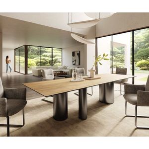 Jedálenský stôl Edge 300x100 keramický Laminam® Sabbia dub farebný vyobraziť