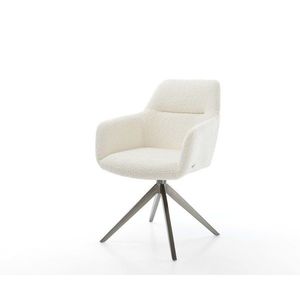 Otočné kreslo Pejo-Flex Bouclé Biely krížový rám široký grafit 360° vyobraziť