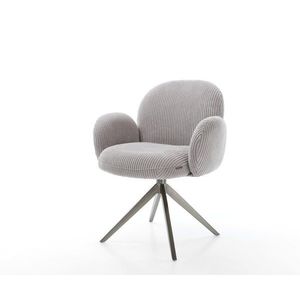 Otočné kreslo Nube-Flex s podrúčkami Šnúra strieborno-sivá Krížový rám vyobraziť