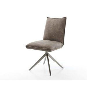 Otočné kreslo Lelio-Flex mikrovlákno taupe vintage krížový rám široký vyobraziť