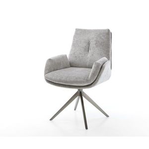 Clea-Flex otočné kreslo šenil striebornosivý krížový rám široký grafit vyobraziť