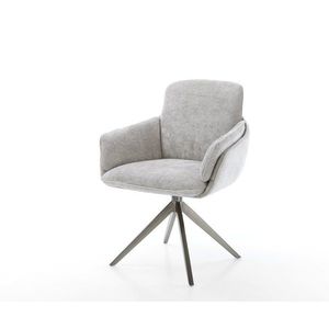 Otočná stolička Luan-Flex s podrúčkami šenil striebornosivý krížový vyobraziť