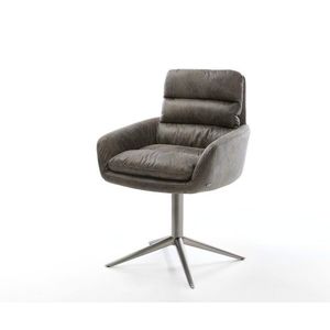 Otočná stolička Abelia-Flex s podrúčkami mikrovlákno sivá antická vyobraziť