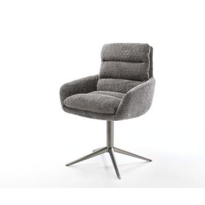 Otočná stolička Abelia-Flex s podrúčkami Bouclé sivá Grafitová vyobraziť